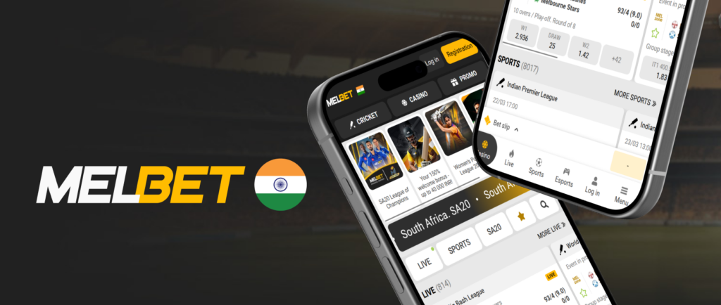 Mobile interface of Melbet betting app